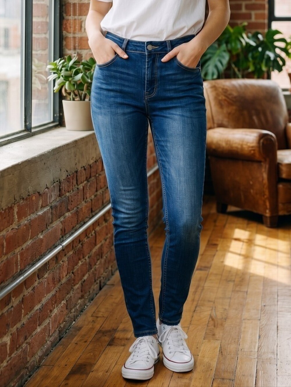 #217 Classic Stretch Blue Denim Skinny Jeans